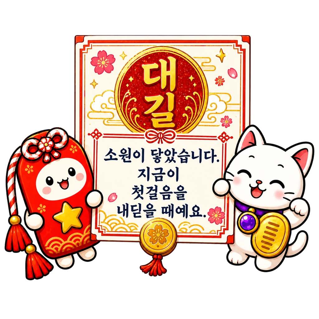 대길:소원이 닿았습니다. 지금이 첫걸음을 내딛을 때예요.