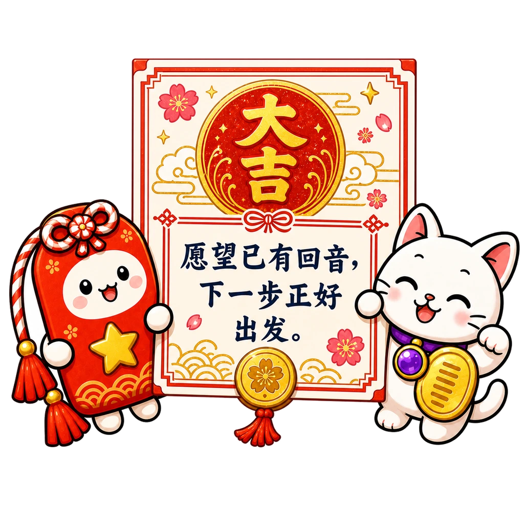 大吉:愿望已有回音,下一步正好出发。