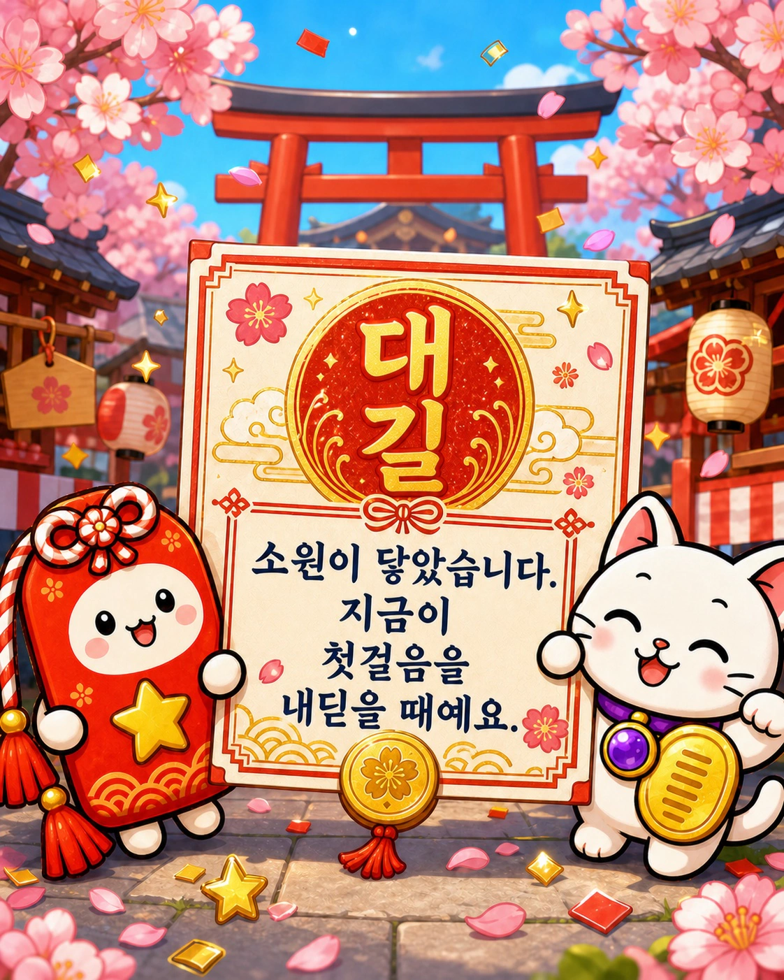 대길:소원이 닿았습니다. 지금이 첫걸음을 내딛을 때예요.