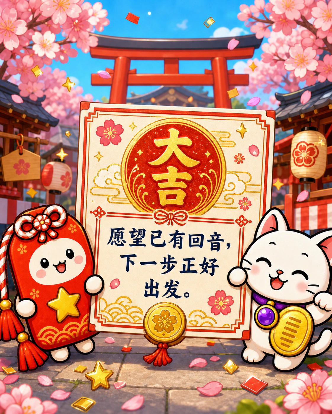 大吉:愿望已有回音,下一步正好出发。